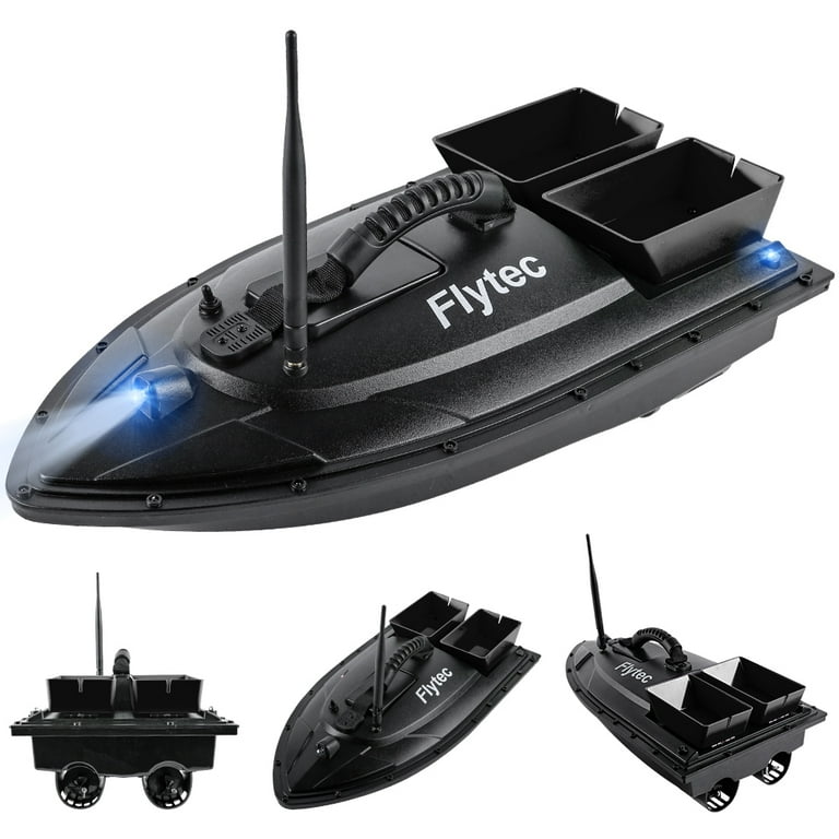 Arealer Fishing Bait Boat 500m Remote Control Bait Boat Dual Motor Fish  Finder 1.5KG Loading with LED Light for Fishing