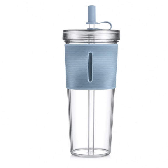 32 oz Cups with Lids – Clear Acrylic Travel Tumbler with Straw, Double Wall Reusable Plastic Cup, High Temp Resistant 32oz Drinkware