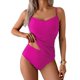 thumbnail image 1 of Trajes de baño Tankini Eomenie Tummy Control, cintura alta, color rosa intenso, 1 of 4
