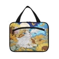 thumbnail image 2 of Travel Toiletry Bag with Metal Hook Large Capacity Cosmetic Bag Toiletry Bags for Travel, Gym, Camping Cat Lies in The Sunflowers, 2 of 9