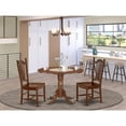 thumbnail image 4 of East West Furniture Dublin Wood Table and Slatted Back Chairs in Mahogany, 4 of 4