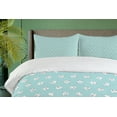 thumbnail image 4 of Ambesonne Pale Blue Duvet Cover Sets, Inner Polka Dots, 2-Queen, Sky Blue White and Black, 4 of 7