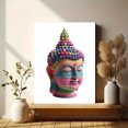 thumbnail image 6 of Colorful Buddha Sculpture Canvas Print，Peaceful Spiritual Wall Art for Living Room Bedroom Yoga, 6 of 8