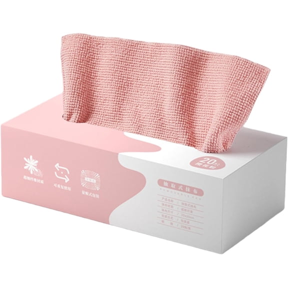 20-Pack Pull-Out Cleaning Cloths, 20x20cm Soft Absorbent Microfiber Towels in Pull Box for Kitchen, Home, and Car Care