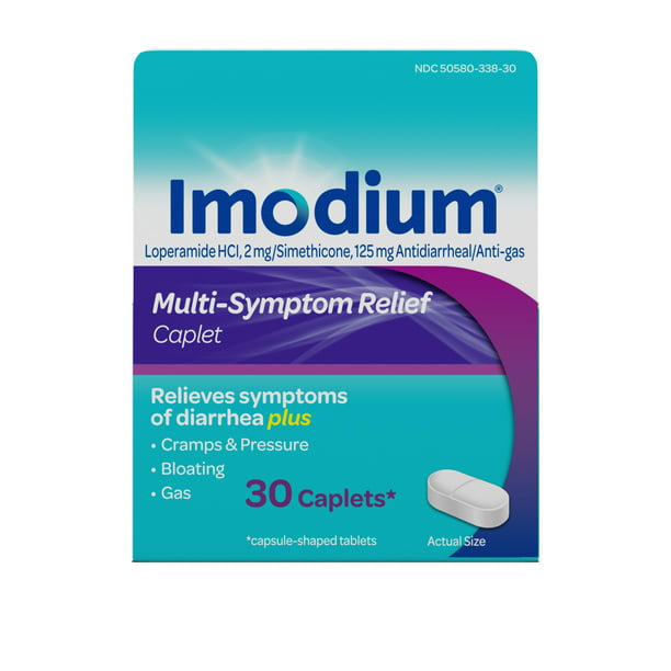 Imodium Multi-Symptom Gas Relief & Anti-Diarrheal Remedy Caplets, 30 count
