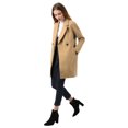 thumbnail image 4 of INSPIRE CHIC Manteau Mi-Long pour Femme à Double Boutonnage, Raglan, à Revers, à Manches Longues, 4 of 6