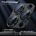 thumbnail image 2 of Dteck for iPhone 16 Pro Camera Lens Protector, Military Grade Shatterproof Strong Adsorption Metal Aluminum Alloy Tempered Glass Camera Screen Protector for iPhone 16 Pro,Black, 2 of 3