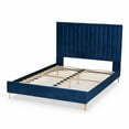 thumbnail image 3 of Baxton Studio Serrano Gray Velvet Fabric and Gold Metal King Size Platform Bed, 3 of 7