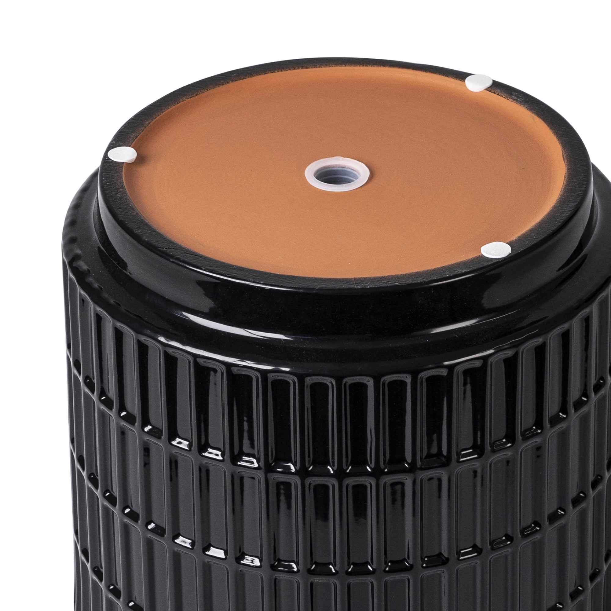 Mainstays 8" x 8" x 7.25" Round Black Ceramic Grid Plant Planter