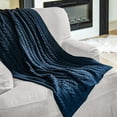 thumbnail image 5 of Delara Organic Cotton Throw Blanket 50x70 inches, GOTS Certified Cable Knitted Throws Blanket for Sofa Couch Bed, Baby Nursery, Lightweight Cozy Warm Decorative Blanket All Season Use, 5 of 5