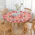 thumbnail image 3 of Round floral polyester tablecloth with elastic border, water-resistant and easy-clean, fits 44-52 inch tables, big size, 3 of 7