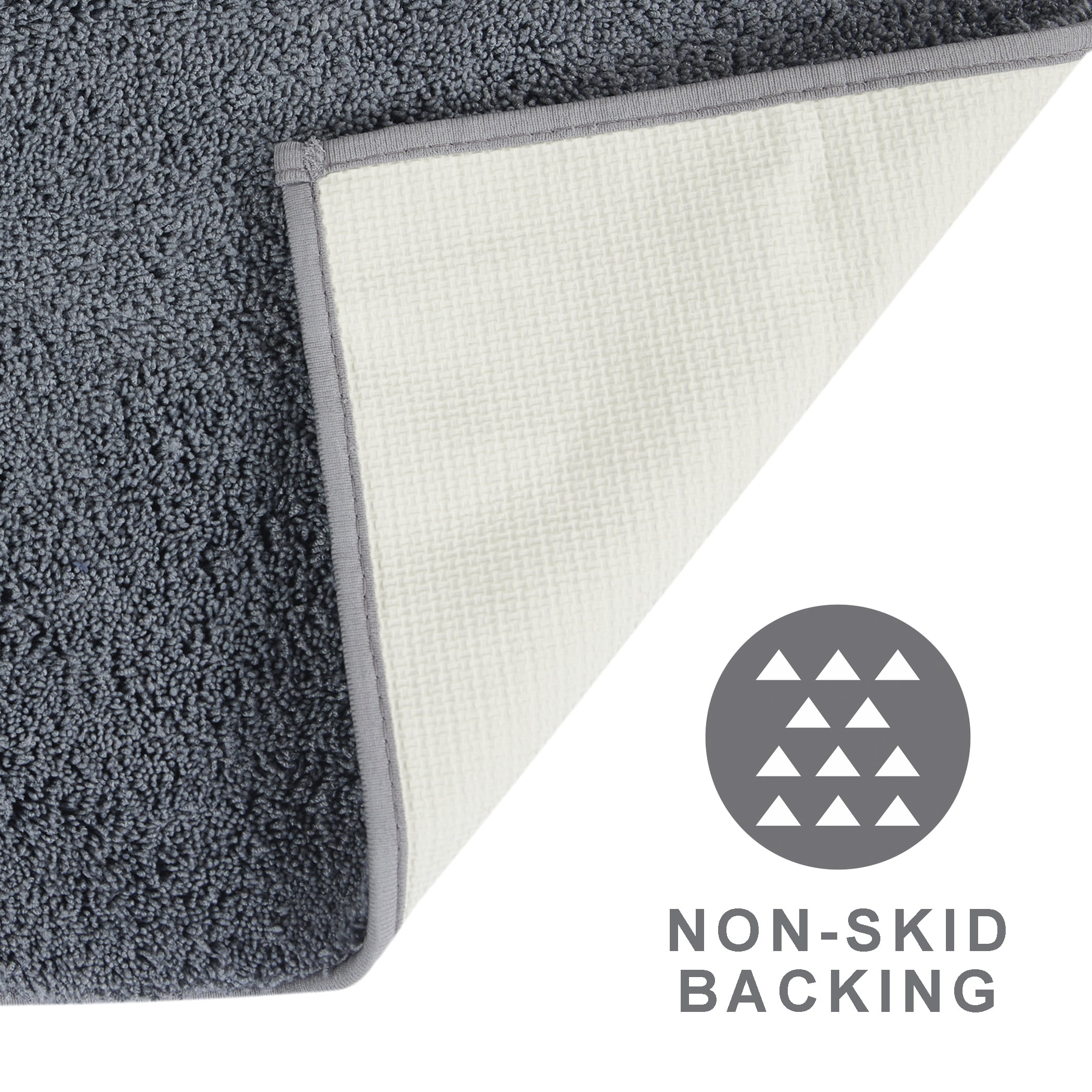 Mainstays Performance Recycled Polyester Bath Rug, Soothing Grey, 24x40"