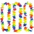 thumbnail image 3 of 12 Pack- Colorful Hawaiian Flower Leis (36") Rainbow Colors Tropical Hawaii Luau Lei Party Favor Decoration for Beach Birthday Graduation Wedding Parties, 3 of 8