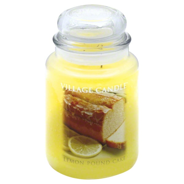 Village Candle Lemon Pound Cake Large Glass Dome 26 oz Jar 106026388