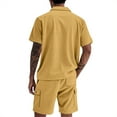 thumbnail image 5 of Miluxas Mens Short Sets 2 Piece Outfits Casual Outdoor Work for Everyday Wear Sports Activities Summer Set Yellow XL(XL), 5 of 9