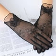 thumbnail image 2 of Women Black Dot Short Lace Lace Breathable Riding Sunscreen Wedding Gloves, 2 of 3