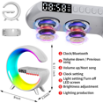 thumbnail image 2 of Larger G-light, Bluetooth speaker, wireless charger, RGB alarm clock, night light - USA-, 2 of 4