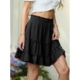 thumbnail image 5 of JWD Women's Short Skirt Summer Pleated Elastic Short Skirt Drawstring Mini Skirts Black XL, 5 of 10
