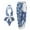 Blue, variant on VBVC Womens Swimwear One-Piece Swimsuit Lace Up Bikini Long Skirt Chiffon Two-Piece Set