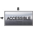 thumbnail image 2 of ACCESSIBLE Sign Silver-Tactile Touch Braille Sign (Aluminium !!, Brush Silver,Size 4x8)- The Sensation line(ref-2022-4), 2 of 4