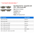 thumbnail image 2 of Rear Brake Pad Set - Compatible with 2013 - 2020 Lincoln MKZ 2014 2015 2016 2017 2018 2019, 2 of 2