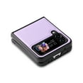 thumbnail image 4 of Elehold PU Leather Case for Samsung Galaxy Z Flip 4 6.7 inch Ultra Slim Luxury Leather and Soft TPU with Shockproof Lens Screen Protection Support Wireless Charging Phone Cover Folding Case,Purple, 4 of 7