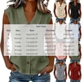 thumbnail image 3 of Womens Sleeveless Tops Button Down Dress Shirts Summer Tank Casual DressyV-Neck Shirt Work Blouses(Green,XXL), 3 of 7