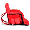 thumbnail image 2 of Gymax Set de 2 Sièges de Stade Gradins Chaise Mobile Inclinable W / Coussin Rembourré Rouge, 2 of 10