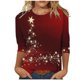 thumbnail image 2 of Pntutb - Camiseta holgada con estampado de moda para mujer, blusa de manga 3/4, cuello redondo, tops casuales Pntutb Pntutb-1913, 2 of 4