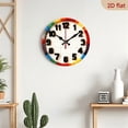 thumbnail image 5 of 10-inch 2D flat "White Building Blocks" theme, wooden circular silent wall clock, suitable for modern home art decoration, wall decoration, it is an ideal gift for festivals and birthdays, 5 of 7