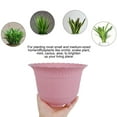 thumbnail image 3 of Maceta de plástico con patrón floral para jardín en casa, cactus, aloe, color rosa con bandeja, 3 of 7