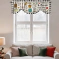 thumbnail image 2 of Kitchenware Tie Up Valance Curtains for Windows, Kitchen Curtains Window Treatments, Vintage Kitchen Cooking Tool White Black Checkered Short Window Shades Valances for Bedroom Bathroom Cafe 54"x18", 2 of 8