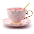 thumbnail image 1 of ruzhgo Coffee Cup Set Ceramic Tea Milk Teacup Saucer Spoon for Coffee Tea Water No.3, 1 of 1