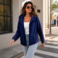 thumbnail image 6 of Nestiefly Oversized Fleece Jackets For Women Fashion 2026 Cardigan Coat Shaggy Warm Winter Outerwear Navy M, 6 of 7