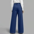 thumbnail image 6 of ClodeEU Women's High Waisted Wide Leg Jeans with Pockets ,Casual Loose Fit Denim Pants Dark Blue,Women's Plus L, 6 of 7