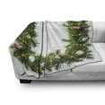 thumbnail image 3 of Christmas Soft Flannel Fleece Throw Blanket, Square Wreath with Beads and Balls in Winter Season Holiday Celebration Print, Cozy Plush for Indoor and Outdoor Use, 70" x 90", Multicolor, by Ambesonne, 3 of 6
