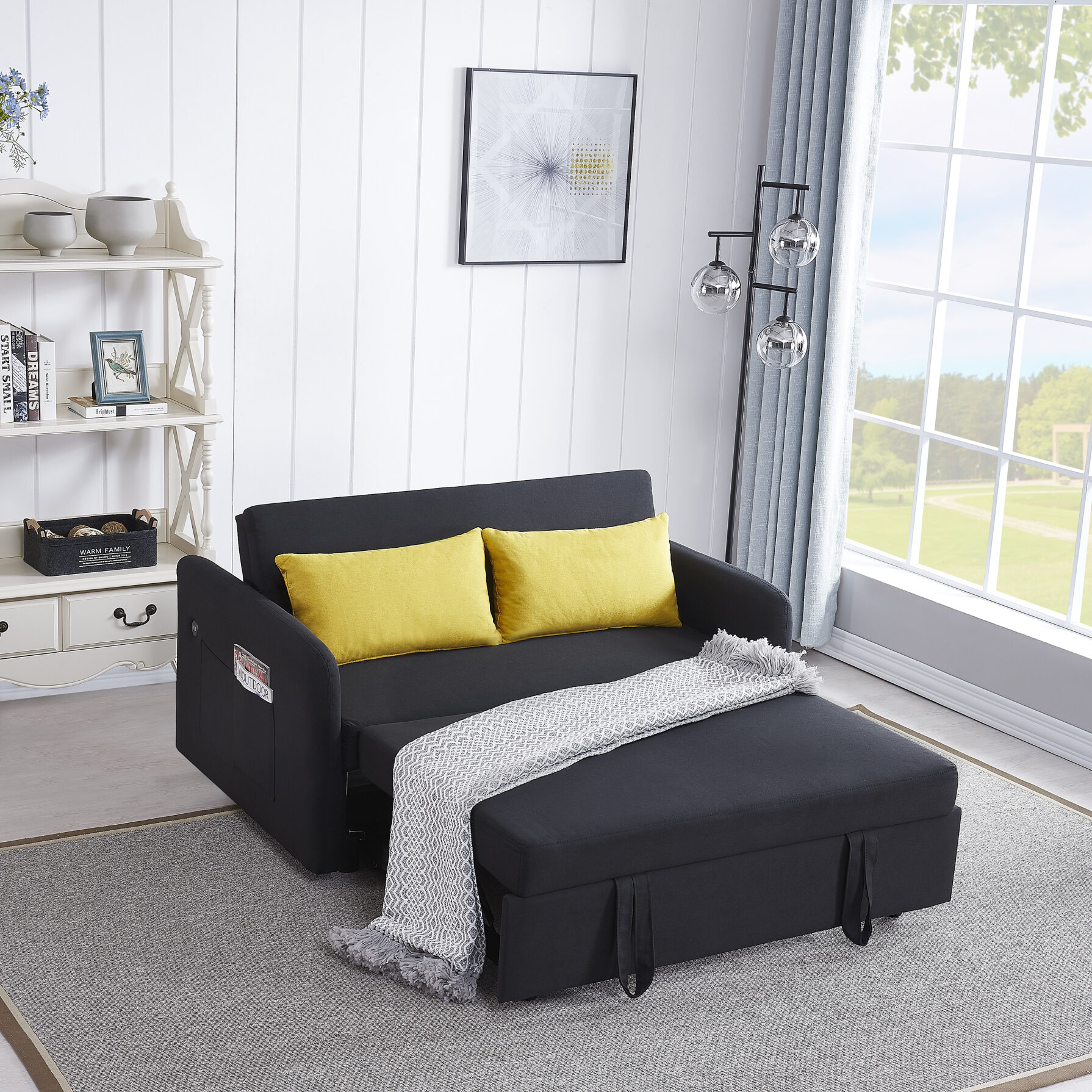 Loveseat Sofa Bed,3in1 Convertible Sleeper Chair Pull Out Sofa Bed