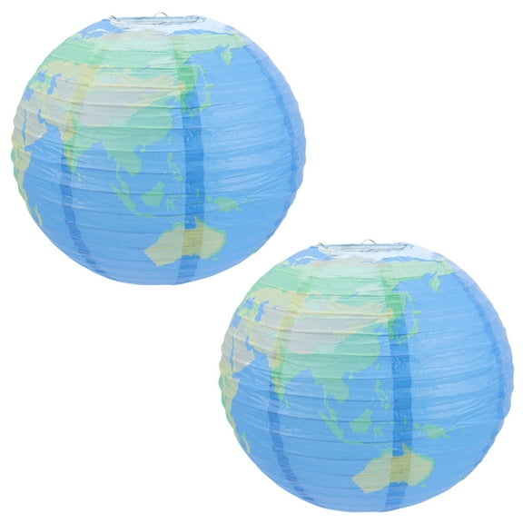 2 Pcs Hot Air Balloon Decorations Ceiling Paper Lamp Shade Blue