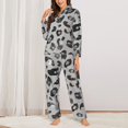 thumbnail image 3 of Disketp Pajamas Set Long Sleeve Sleepwear Womens Button Down Nightwear Pj Sets-Wild Animal Leopard, 3 of 9