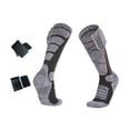 thumbnail image 3 of Calcetines térmicos con calefacción y nanocompuesto para botas, calcetines eléctricos hasta la , calcetines de esquí, tejido elástico mejorado gris, 3 of 8