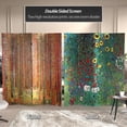 thumbnail image 2 of Red Lantern 6 ft. Tall Klimt Canvas Folding Screen - Tannenwald/Farm Garden, 2 of 5