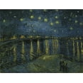 thumbnail image 2 of van Gogh, Vincent 32x26 Black Ornate Wood Framed with Double Matting Museum Art Print Titled - Starry Night, 2 of 4