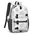 thumbnail image 2 of Sleeping Cat White Pattern 17" School Backpacks for Teens,Waterproof Oxford Fabric,S-Shape Padded Straps for School,Travel,Hiking,Camping, 2 of 6