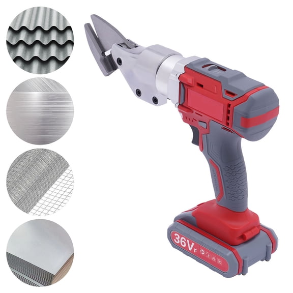 SHZICMY 36V Electric Cordless Tin Snips Metal Sheet Shear Cutter Scissor W/ 2 Batteries