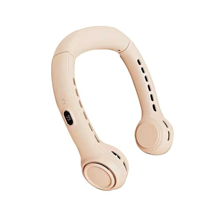 

Usb New Hanging Necks Fan Hanging Neck Outdoor Desktop Portable Rechargeable Small Fan Bladeless Hanging Necks Fan Solid Color Creative Design Summer Home Office Gym Workout Fan