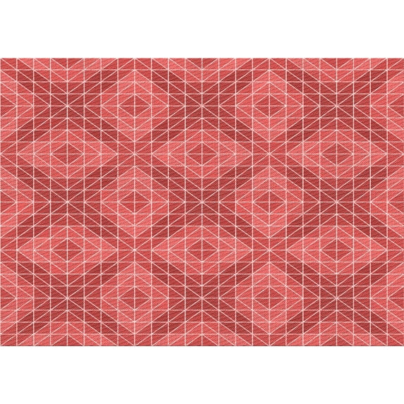 Ahgly Company Machine Washable Indoor Rectangle Transitional Red Area Rugs, 8' x 10'