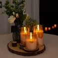 thumbnail image 3 of Set de 3 Velas de Pilar de Vidrio Amagic sin Llama con Luz LED, 3 of 7