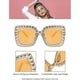 thumbnail image 4 of Oversized Square Glitter Sunglasses Retro Thick Frames Sunglasses (Clear Pink, Black, Brown Red, 3 Pieces), 4 of 5