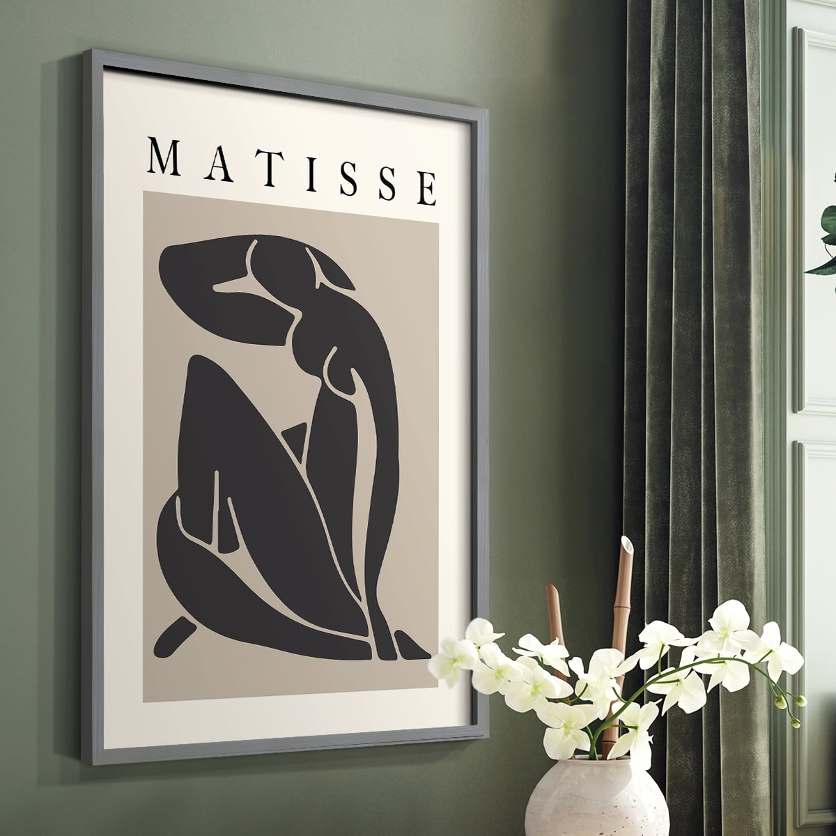 Matisse CCCLXXX in Gray Solid Wood 16 x 20 Framed Print