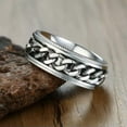 thumbnail image 4 of EOEMY 8mm Spinner Silver Chain High Polished Men'S Band Stainless Steel Ring Size 7-12, 4 of 7